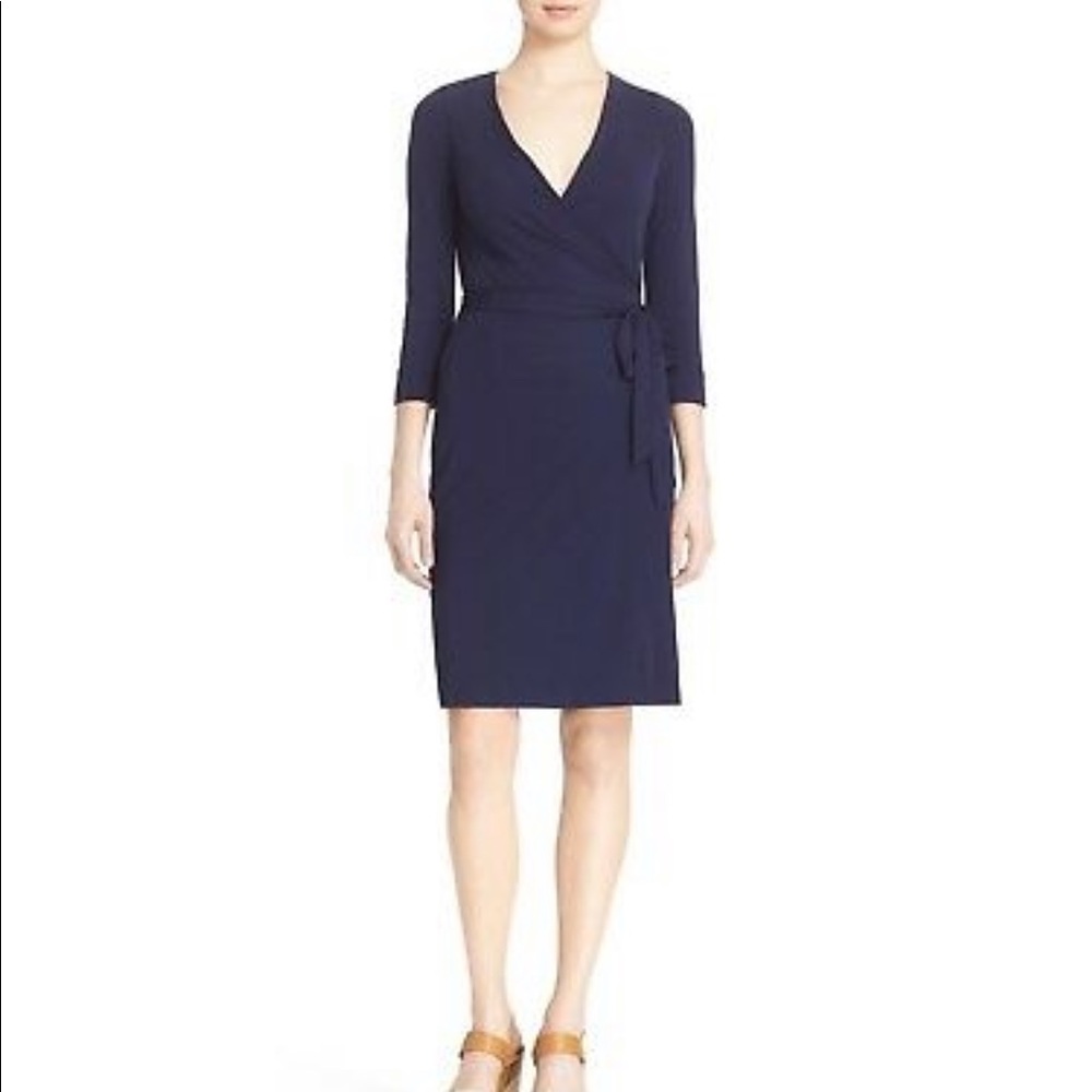DVF ‘Julian’ Wrap Dress in Navy, size 6